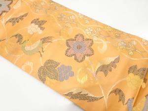 花鳥・葡萄唐草模様織り出し　名古屋帯